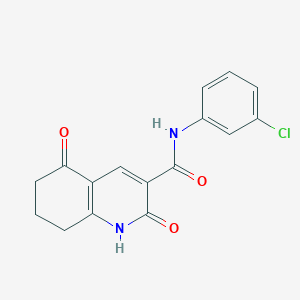 molecular formula C16H13ClN2O3 B4508888 N-(3-chlorophenyl)-2,5-dioxo-1,2,5,6,7,8-hexahydro-3-quinolinecarboxamide 