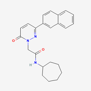 molecular formula C23H25N3O2 B4508949 N-cycloheptyl-2-[3-(2-naphthyl)-6-oxo-1(6H)-pyridazinyl]acetamide 