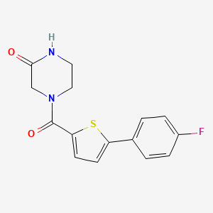 4-{[5-(4-fluorophenyl)-2-thienyl]carbonyl}-2-piperazinone