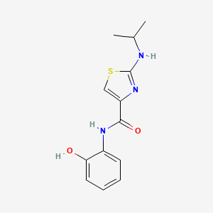 molecular formula C13H15N3O2S B4508965 N-(2-hydroxyphenyl)-2-(isopropylamino)-1,3-thiazole-4-carboxamide 