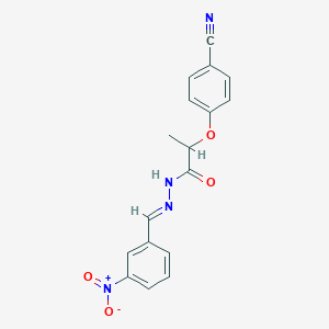 2-(4-cyanophenoxy)-N'-{3-nitrobenzylidene}propanohydrazide
