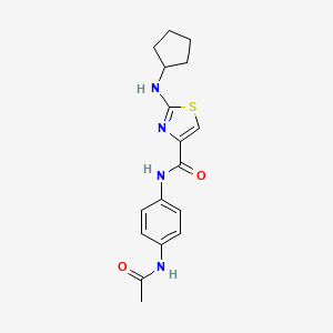 molecular formula C17H20N4O2S B4509052 N-[4-(acetylamino)phenyl]-2-(cyclopentylamino)-1,3-thiazole-4-carboxamide 