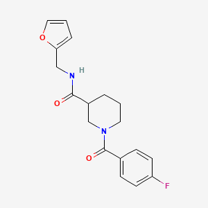 molecular formula C18H19FN2O3 B4509055 1-(4-fluorobenzoyl)-N-(2-furylmethyl)-3-piperidinecarboxamide 