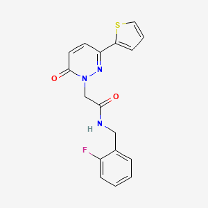 molecular formula C17H14FN3O2S B4509078 N-(2-fluorobenzyl)-2-[6-oxo-3-(2-thienyl)-1(6H)-pyridazinyl]acetamide 