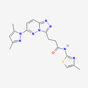 3-[6-(3,5-dimethyl-1H-pyrazol-1-yl)[1,2,4]triazolo[4,3-b]pyridazin-3-yl]-N-(4-methyl-1,3-thiazol-2-yl)propanamide