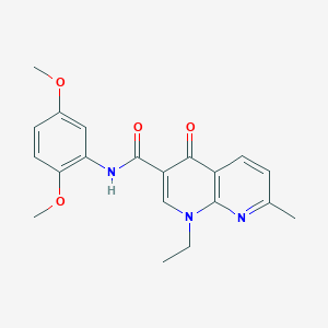 molecular formula C20H21N3O4 B4509121 N-(2,5-dimethoxyphenyl)-1-ethyl-7-methyl-4-oxo-1,4-dihydro-1,8-naphthyridine-3-carboxamide 