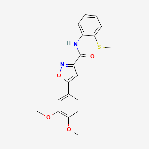 molecular formula C19H18N2O4S B4509122 5-(3,4-dimethoxyphenyl)-N-[2-(methylthio)phenyl]-3-isoxazolecarboxamide 