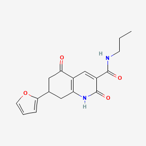 molecular formula C17H18N2O4 B4509133 7-(2-furyl)-2,5-dioxo-N-propyl-1,2,5,6,7,8-hexahydro-3-quinolinecarboxamide 