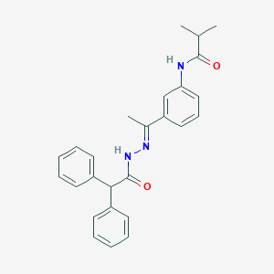 N-{3-[N-(diphenylacetyl)ethanehydrazonoyl]phenyl}-2-methylpropanamide