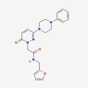 molecular formula C21H23N5O3 B4509171 N-(2-furylmethyl)-2-[6-oxo-3-(4-phenyl-1-piperazinyl)-1(6H)-pyridazinyl]acetamide 