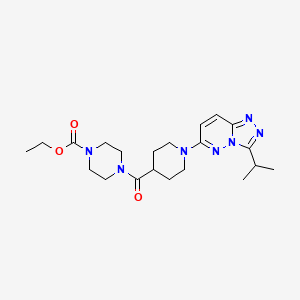 molecular formula C21H31N7O3 B4509174 ethyl 4-{[1-(3-isopropyl[1,2,4]triazolo[4,3-b]pyridazin-6-yl)-4-piperidinyl]carbonyl}-1-piperazinecarboxylate 