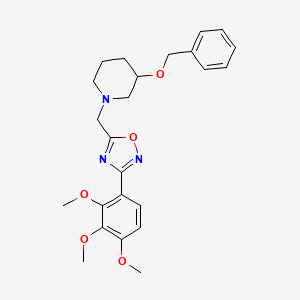 molecular formula C24H29N3O5 B4509201 3-(benzyloxy)-1-{[3-(2,3,4-trimethoxyphenyl)-1,2,4-oxadiazol-5-yl]methyl}piperidine 