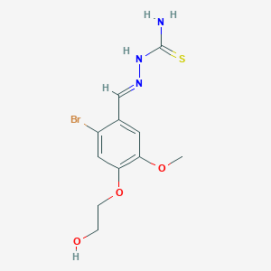 (2E)-2-[2-bromo-4-(2-hydroxyethoxy)-5-methoxybenzylidene]hydrazinecarbothioamide