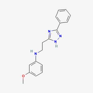 molecular formula C17H18N4O B4509240 (3-methoxyphenyl)[2-(5-phenyl-1H-1,2,4-triazol-3-yl)ethyl]amine 