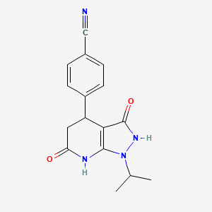 molecular formula C16H16N4O2 B4509256 4-(1-isopropyl-3,6-dioxo-2,3,4,5,6,7-hexahydro-1H-pyrazolo[3,4-b]pyridin-4-yl)benzonitrile 