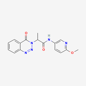 molecular formula C16H15N5O3 B4509261 N-(6-methoxy-3-pyridinyl)-2-(4-oxo-1,2,3-benzotriazin-3(4H)-yl)propanamide 