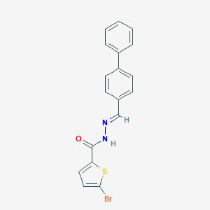 molecular formula C18H13BrN2OS B450929 N'-[(E)-biphenyl-4-ylmethylidene]-5-bromothiophene-2-carbohydrazide 