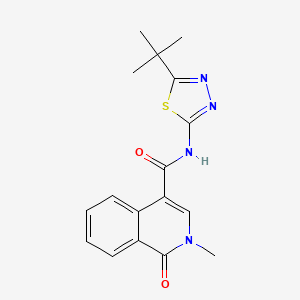 molecular formula C17H18N4O2S B4509292 N-(5-tert-butyl-1,3,4-thiadiazol-2-yl)-2-methyl-1-oxo-1,2-dihydro-4-isoquinolinecarboxamide 