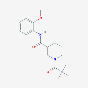 molecular formula C18H26N2O3 B4509325 1-(2,2-dimethylpropanoyl)-N-(2-methoxyphenyl)-3-piperidinecarboxamide 