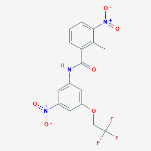 molecular formula C16H12F3N3O6 B450933 2-methyl-3-nitro-N-[3-nitro-5-(2,2,2-trifluoroethoxy)phenyl]benzamide 