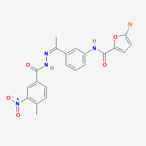 molecular formula C21H17BrN4O5 B450934 5-bromo-N-[3-(N-{3-nitro-4-methylbenzoyl}ethanehydrazonoyl)phenyl]-2-furamide 