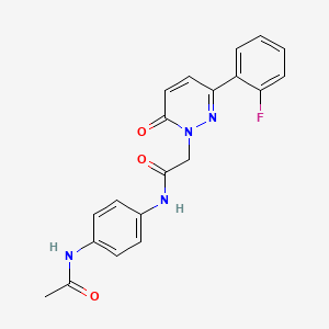 molecular formula C20H17FN4O3 B4509356 N-[4-(acetylamino)phenyl]-2-[3-(2-fluorophenyl)-6-oxo-1(6H)-pyridazinyl]acetamide 