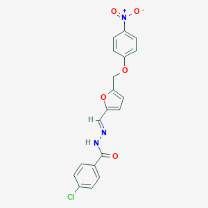 4-chloro-N'-[(E)-{5-[(4-nitrophenoxy)methyl]furan-2-yl}methylidene]benzohydrazide