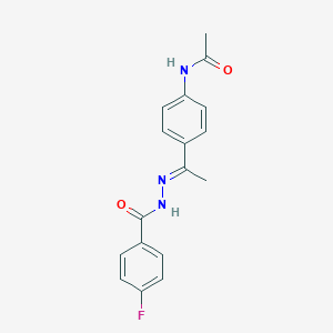 molecular formula C17H16FN3O2 B450937 N-{4-[N-(4-fluorobenzoyl)ethanehydrazonoyl]phenyl}acetamide 