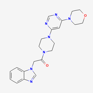 molecular formula C21H25N7O2 B4509407 1-(2-{4-[6-(4-morpholinyl)-4-pyrimidinyl]-1-piperazinyl}-2-oxoethyl)-1H-benzimidazole 