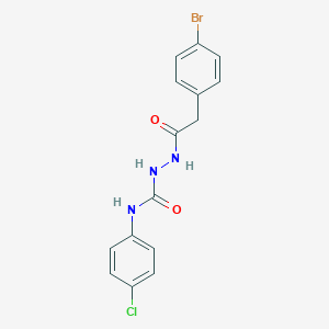 molecular formula C15H13BrClN3O2 B450941 2-[(4-bromophenyl)acetyl]-N-(4-chlorophenyl)hydrazinecarboxamide 