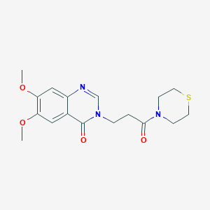 6,7-dimethoxy-3-[3-oxo-3-(4-thiomorpholinyl)propyl]-4(3H)-quinazolinone