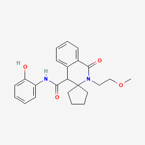 molecular formula C23H26N2O4 B4509434 N-(2-hydroxyphenyl)-2'-(2-methoxyethyl)-1'-oxo-1',4'-dihydro-2'H-spiro[cyclopentane-1,3'-isoquinoline]-4'-carboxamide 