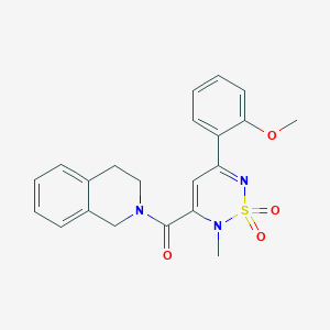 2-{[5-(2-methoxyphenyl)-2-methyl-1,1-dioxido-2H-1,2,6-thiadiazin-3-yl]carbonyl}-1,2,3,4-tetrahydroisoquinoline