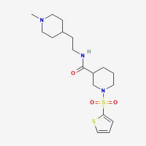 molecular formula C18H29N3O3S2 B4509446 N-[2-(1-methyl-4-piperidinyl)ethyl]-1-(2-thienylsulfonyl)-3-piperidinecarboxamide 