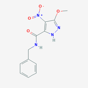 molecular formula C12H12N4O4 B450945 N-benzyl-3-methoxy-4-nitro-1H-pyrazole-5-carboxamide 