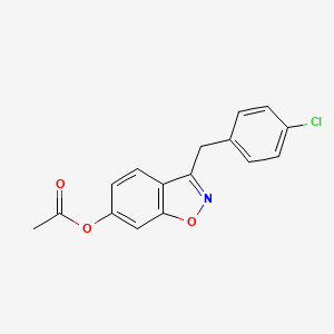 molecular formula C16H12ClNO3 B4509459 3-(4-chlorobenzyl)-1,2-benzisoxazol-6-yl acetate 