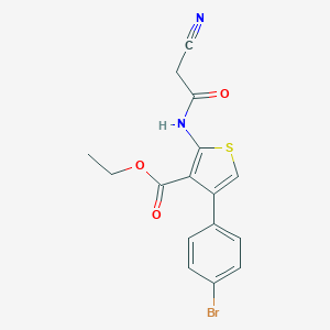 molecular formula C16H13BrN2O3S B450949 Ethyl 4-(4-bromophenyl)-2-[(cyanoacetyl)amino]thiophene-3-carboxylate CAS No. 546064-73-7