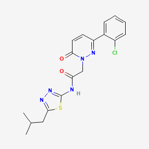 molecular formula C18H18ClN5O2S B4509526 2-[3-(2-chlorophenyl)-6-oxo-1(6H)-pyridazinyl]-N-(5-isobutyl-1,3,4-thiadiazol-2-yl)acetamide 