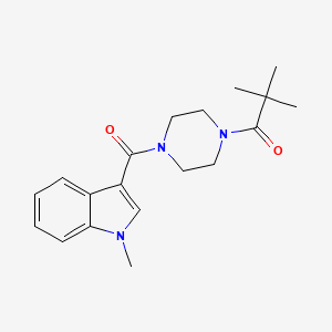 molecular formula C19H25N3O2 B4509534 3-{[4-(2,2-dimethylpropanoyl)-1-piperazinyl]carbonyl}-1-methyl-1H-indole 