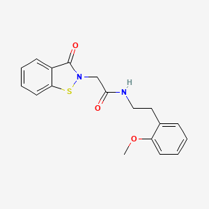 molecular formula C18H18N2O3S B4509541 N-[2-(2-methoxyphenyl)ethyl]-2-(3-oxo-1,2-benzisothiazol-2(3H)-yl)acetamide 