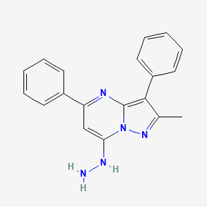 molecular formula C19H17N5 B4509558 7-hydrazino-2-methyl-3,5-diphenylpyrazolo[1,5-a]pyrimidine 