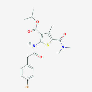 molecular formula C20H23BrN2O4S B450958 Isopropyl 2-{[(4-bromophenyl)acetyl]amino}-5-[(dimethylamino)carbonyl]-4-methylthiophene-3-carboxylate 