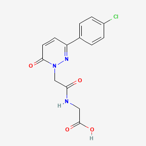 molecular formula C14H12ClN3O4 B4509588 N-{[3-(4-chlorophenyl)-6-oxo-1(6H)-pyridazinyl]acetyl}glycine 