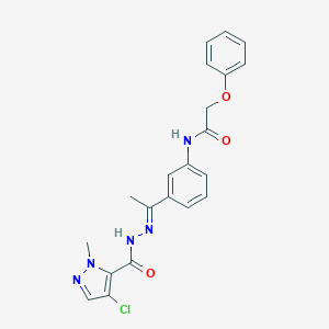 N-(3-{N-[(4-chloro-1-methyl-1H-pyrazol-5-yl)carbonyl]ethanehydrazonoyl}phenyl)-2-phenoxyacetamide