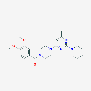 4-[4-(3,4-dimethoxybenzoyl)-1-piperazinyl]-6-methyl-2-(1-piperidinyl)pyrimidine