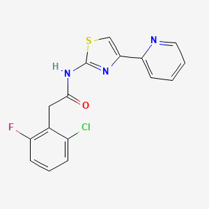 2-(2-chloro-6-fluorophenyl)-N-[4-(2-pyridinyl)-1,3-thiazol-2-yl]acetamide