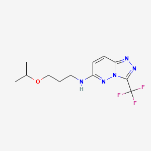 molecular formula C12H16F3N5O B4509616 N-(3-isopropoxypropyl)-3-(trifluoromethyl)[1,2,4]triazolo[4,3-b]pyridazin-6-amine 