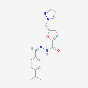 molecular formula C19H20N4O2 B450962 N'-(4-isopropylbenzylidene)-5-(1H-pyrazol-1-ylmethyl)-2-furohydrazide 