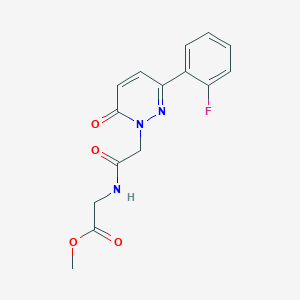 molecular formula C15H14FN3O4 B4509644 methyl N-{[3-(2-fluorophenyl)-6-oxo-1(6H)-pyridazinyl]acetyl}glycinate 