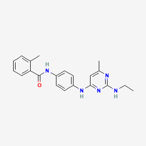 N-(4-{[2-(ethylamino)-6-methyl-4-pyrimidinyl]amino}phenyl)-2-methylbenzamide